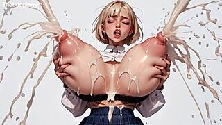 Horny Blonde Ai Student Roughly Milks Plump Massive Tits