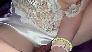 Milf jerks cock and licks every drop eagerly