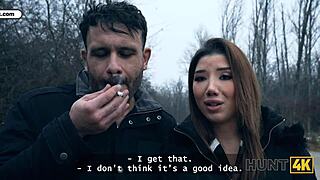 hunt4k hot striptease with natural body to hit a stupid bf back