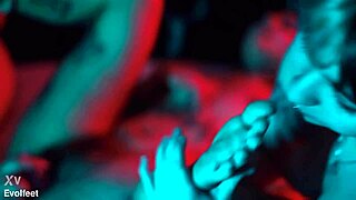 Lesbian scissoring and toes licking.