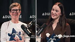 Hazel Moore and Bree Mills discuss their daily anal routines during a casting interview, revealing how it affects their eating habits.