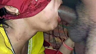 Newlywed desi bride enjoys intimate moment with husband