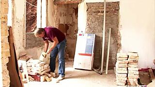 the german wife with huge natural bouncing boobs seduces the worker into a cheating fuck