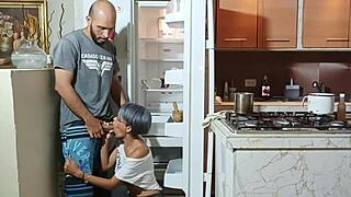 My step father leaves me taking care of his wife and i end up fucking her many times - porn in spanish, her big ass shaking in the kitchen