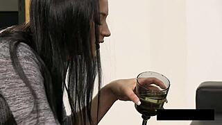 Naughty Adele, you're covered in piss and cum!