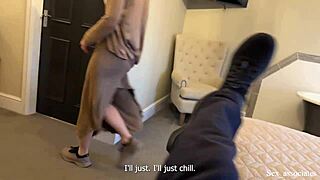 shy arab stepmother shares bed with son in hotel