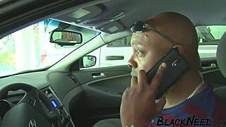 Black Masseuse Receives Cum on Her Ass