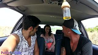 Busty British Woman Sucks Cock Publicly Before Outdoor Fucking