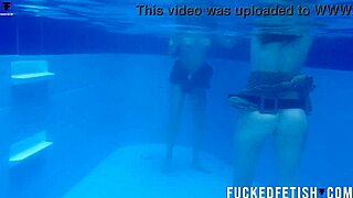 Yessica Bunny Fucks Helen Star in Horny Lesbian Pool Action