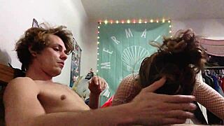 brunette gives perfect blowjob before getting bent over