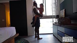 petite slut blows huge black cock