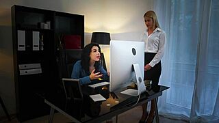 Girls gone wild in the office with hardcore lesbian sex, valentina nappi and cherry kiss dominating each other