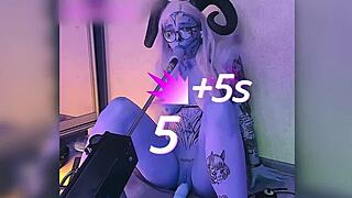 Beautiful cosplayer struggles with intense orgasm