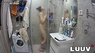 Hey, beautiful girl alice showers on amateur reality show