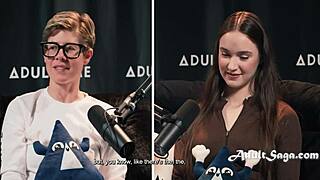 Hazel Moore and Bree Mills discuss their daily anal routines during a casting interview, revealing how it affects their eating habits.
