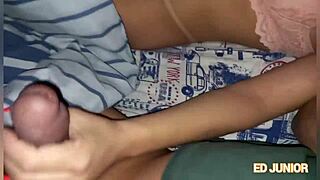 Is this latina's masturbation session turning into a wild blowjob with carol corrales and ed junior?