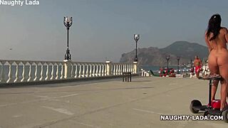 wife goes for naked outdoor ride