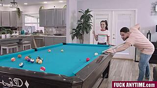 Stepbro and stepsis bet on pool, loser cleans but fucks instead