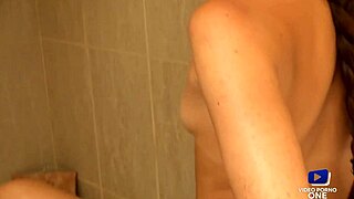 Tiffany and Dolly Lesbian Tit Play in Bathtub