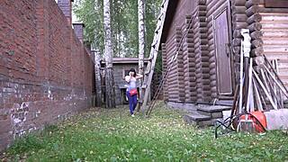 Anal masturbation outdoors during phone sex with a voyeur watching 😏