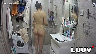 Hey, beautiful girl alice showers on amateur reality show