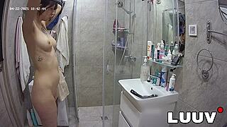 Hey, beautiful girl alice showers on amateur reality show