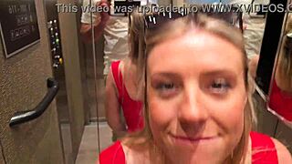 blonde cheats with best friend's muscular husband for blowjob and hard fuck