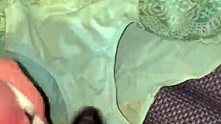 playing in my friend's wife's panties while she masturbates