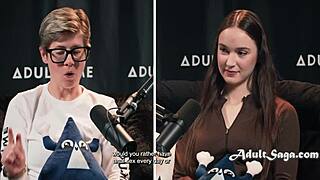 Hazel Moore and Bree Mills discuss their daily anal routines during a casting interview, revealing how it affects their eating habits.