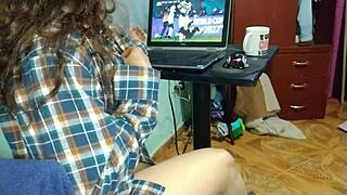 Colombian Brunette's Big Tits and Ass Tease During Soccer World Cup