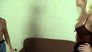 tall goddess amazon blonde dominatrix facesitting a man hard with her ass