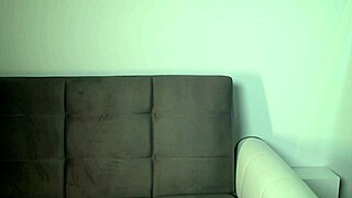 Beauty in denim skirt reveals ass with toy