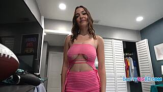 Teen rides with big tits at home