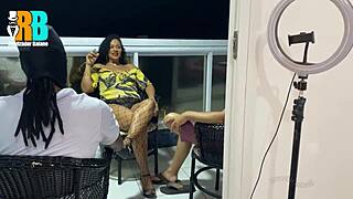 Brazilian wife enjoys threesome with bull and friend while husband watches.