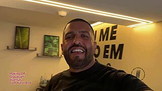 Backstage of Christmas scene with Karol Red, fucking monster cock in costumes