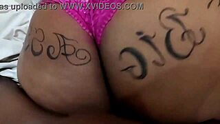 the bbw brunette takes a massive black cock bareback in her tight ass, gaping wide open for more