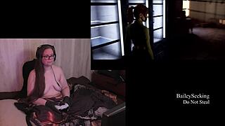 brunette bbw with big tits and ass naked in the quarry game, part 3