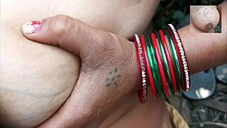 Husband and wife fuck hard outdoors with ass licking in desi village.