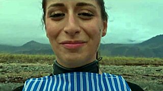 beautiful italian babe silvia soprano got dominated roughly on the beach in norway with hard slapping spitting and kinky play