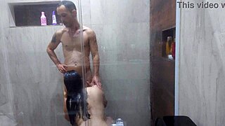 I fuck my friend's wife in the shower bathroom