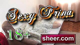 sexy wife milf in transparent negligee without panties wakes up pees puts on panties bra skirt stockings high heels fetish natural tits perfect ass solo