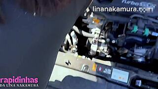 I passionately fucked Lina Nakamura in the street with my big black cock without condom