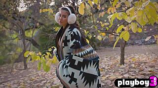 Hey, check out this big tits babe's sexy striptease