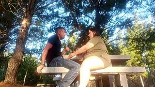 Girl In Park Pulls Cock! Sucks It Then Gets Fucked And Creampied!