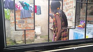 Housewives create homemade porn after laundry, revealing their sexy slutty sides at home.