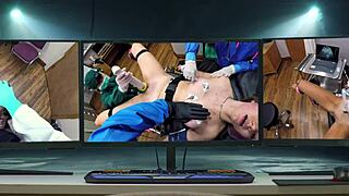 Dr. Tampa conducts Tampa University's entrance physical on Stacy Shepard