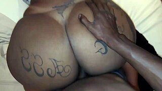 the bbw brunette takes a massive black cock bareback in her tight ass, gaping wide open for more