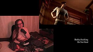 brunette bbw with big tits and ass naked in the quarry game, part 3