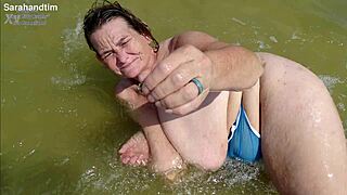 beach titty breaker granny fingering big tits close-up