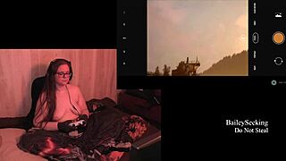 brunette bbw with big tits and ass naked in the quarry game, part 3